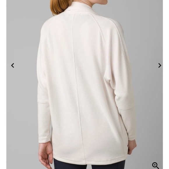 PrAna Sunrise Wrap Ivory Dreamdust Open Lounging Wrap Cardigan Sweeter L - Picture 9 of 11